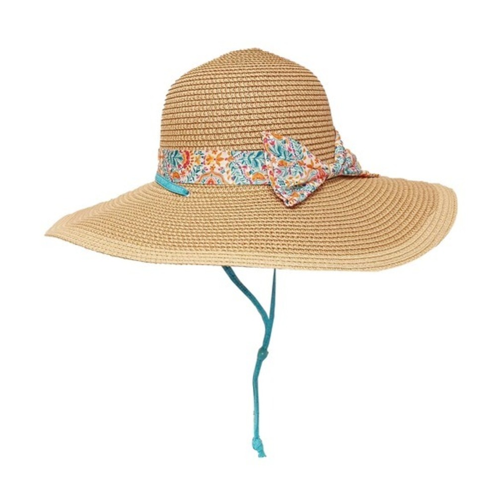 The Pioneer Woman Folk Geo Straw Gardening Hat Wide Brim Sun Hat NWT RARE